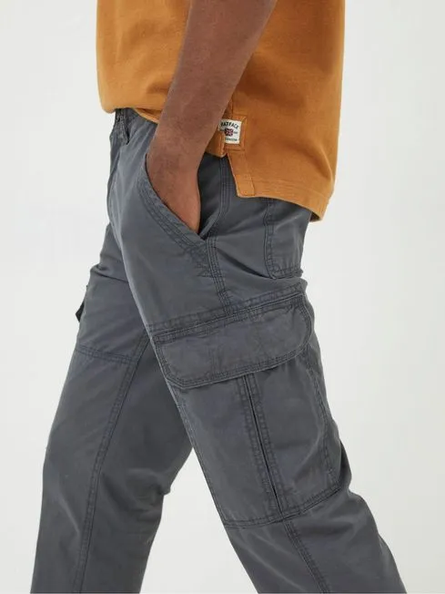 Men Fatface Pants Corby Grey Ripstop Cargo Trousers