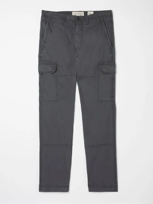 Men Fatface Pants Corby Grey Ripstop Cargo Trousers