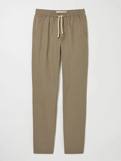 Men Fatface Pants Natural Straight Cotton Linen Trousers