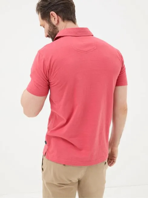 Men Fatface Polo Shirts Red Chest Stripe Printed Polo Shirt Men Fatface Polo Shirts Red Chest Stripe Printed Polo Shirt