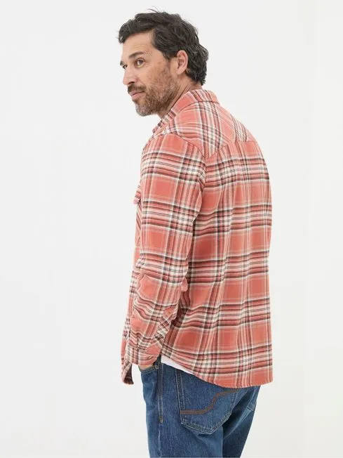 Men Fatface Shirts Bardon Orange 100 Cotton Long Sleeve Check Shirt Men Fatface Shirts Bardon Orange 100 Cotton Long Sleeve Check Shirt