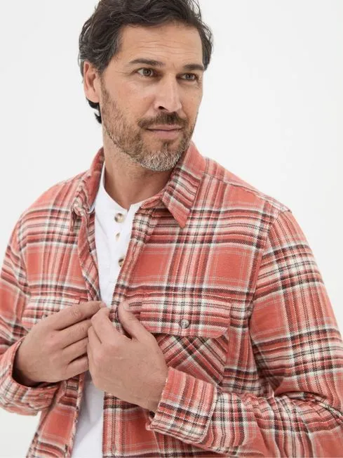Men Fatface Shirts Bardon Orange 100 Cotton Long Sleeve Check Shirt Men Fatface Shirts Bardon Orange 100 Cotton Long Sleeve Check Shirt