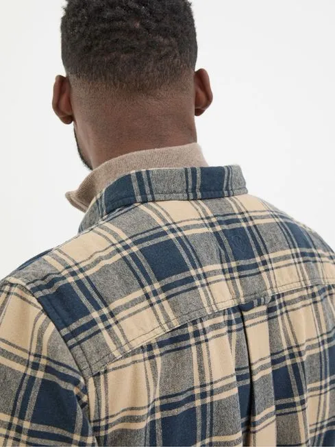 Men Fatface Shirts Blake Blue Buffalo Check Shirt