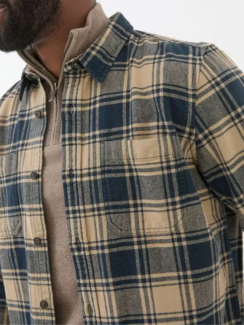 Men Fatface Shirts Blake Blue Buffalo Check Shirt