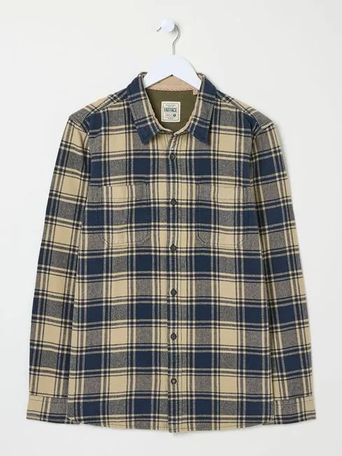 Men Fatface Shirts Blake Blue Buffalo Check Shirt