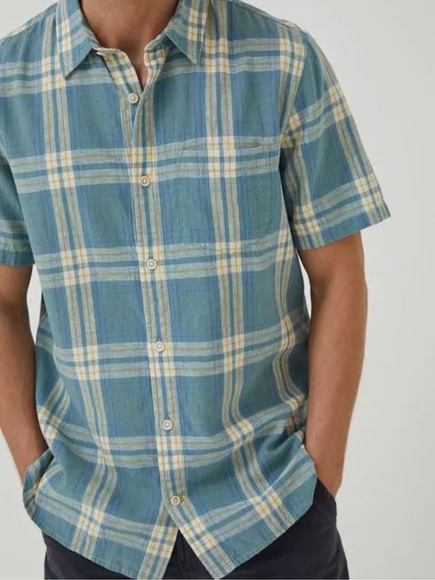 Men Fatface Shirts Blue Braddock Check Shirt Men Fatface Shirts Blue Braddock Check Shirt