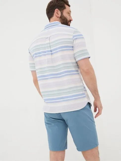 Men Fatface Shirts Purple Short Sleeve Trescott Stripe Shirt Men Fatface Shirts Purple Short Sleeve Trescott Stripe Shirt