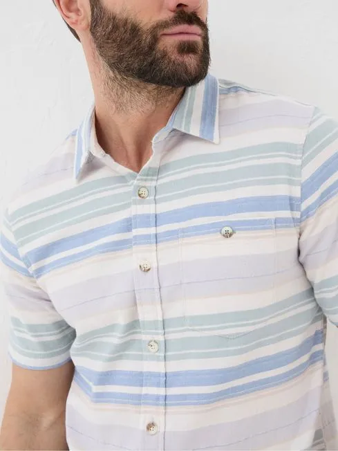 Men Fatface Shirts Purple Short Sleeve Trescott Stripe Shirt Men Fatface Shirts Purple Short Sleeve Trescott Stripe Shirt