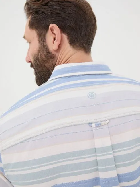 Men Fatface Shirts Purple Short Sleeve Trescott Stripe Shirt Men Fatface Shirts Purple Short Sleeve Trescott Stripe Shirt