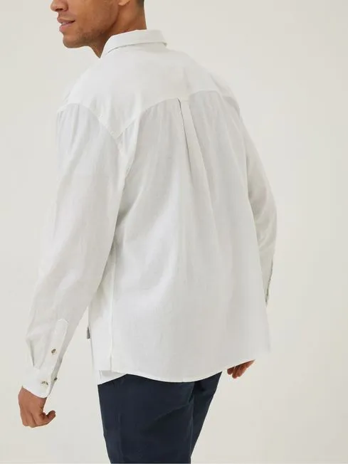 Men Fatface Shirts White Bugle Shirt Men Fatface Shirts White Bugle Shirt