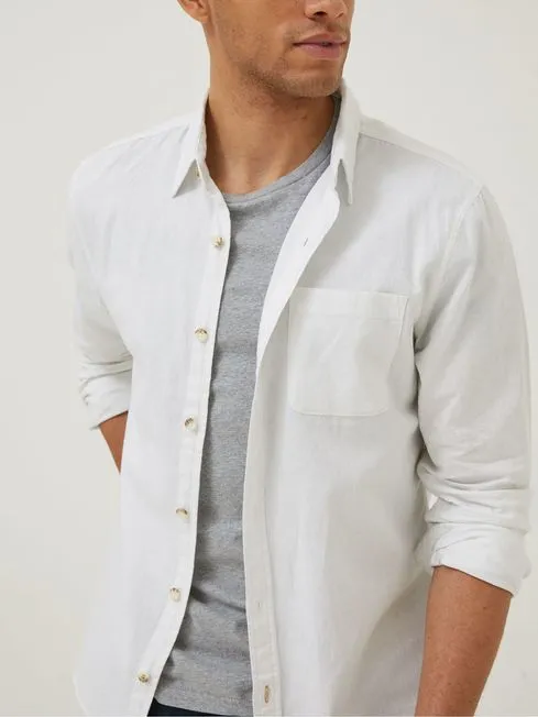 Men Fatface Shirts White Bugle Shirt Men Fatface Shirts White Bugle Shirt