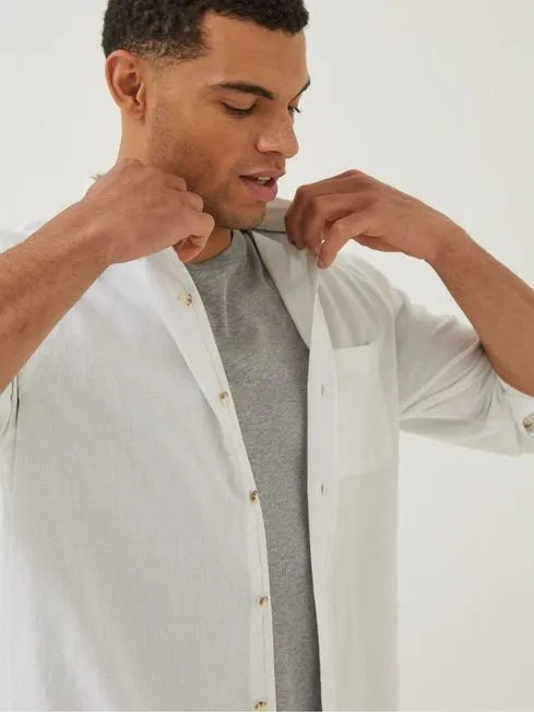 Men Fatface Shirts White Bugle Shirt Men Fatface Shirts White Bugle Shirt
