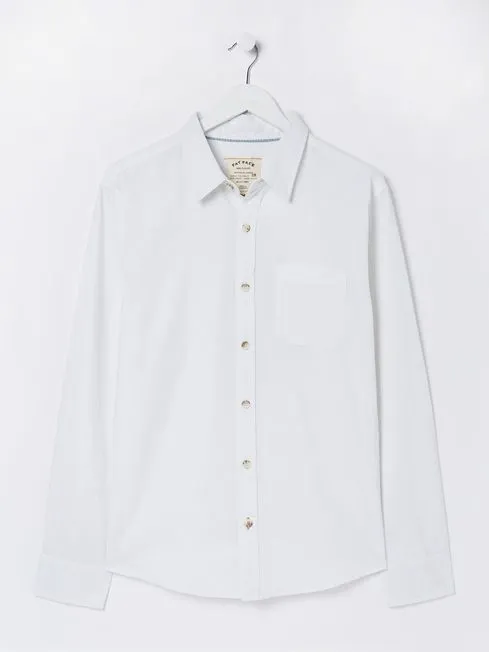 Men Fatface Shirts White Bugle Shirt Men Fatface Shirts White Bugle Shirt