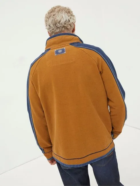 Men Fatface Sweatshirts and Hoodies Yellow Airlie Fleece Collared Sweat Top Men Fatface Sweatshirts and Hoodies Yellow Airlie Fleece Collared Sweat Top