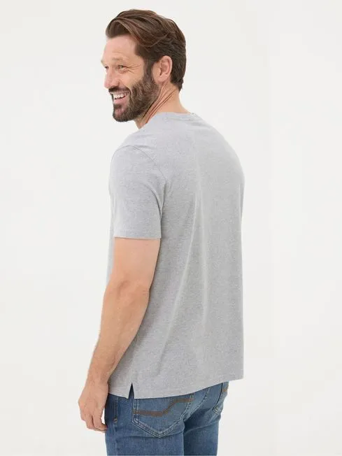 Men Fatface TShirts Lulworth Grey 100 Cotton Organic Crew TShirt