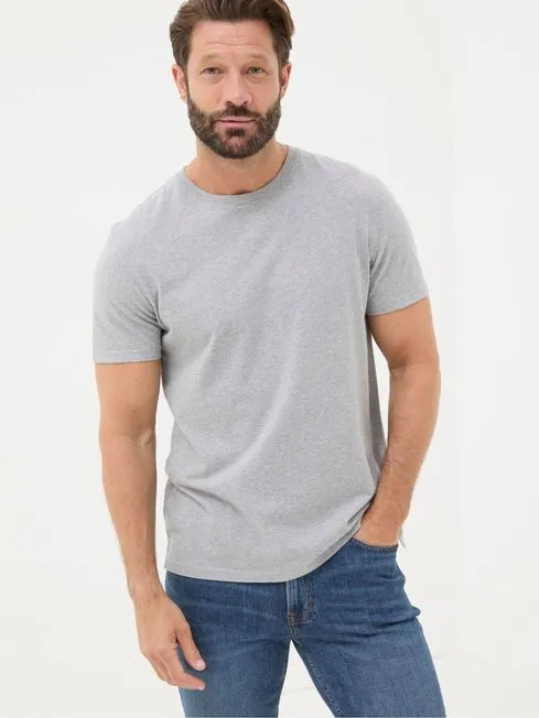 Men Fatface TShirts Lulworth Grey 100 Cotton Organic Crew TShirt