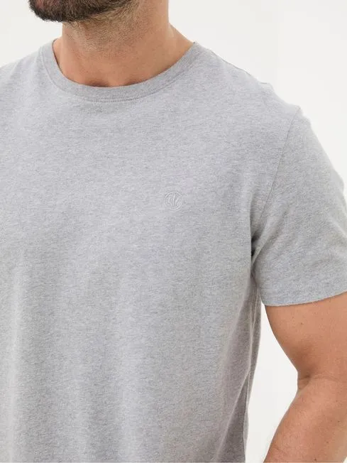 Men Fatface TShirts Lulworth Grey 100 Cotton Organic Crew TShirt