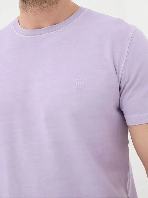Men Fatface TShirts Lulworth Purple Crew TShirt
