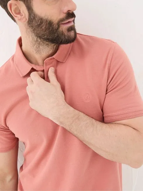Men Fatface TShirts Orange Pique Polo Shirt