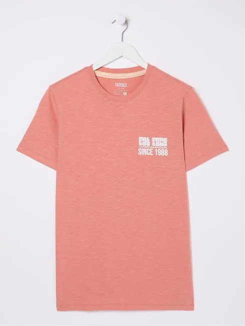 Men Fatface TShirts Orange Sea La Vie TShirt