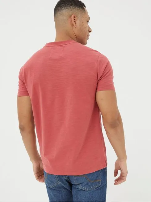 Men Fatface TShirts Red Woodside Slub Henley Men Fatface TShirts Red Woodside Slub Henley