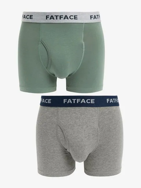 Men Fatface Underwear Multi Plain Boxers 2 Pack