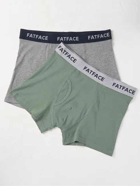 Men Fatface Underwear Multi Plain Boxers 2 Pack