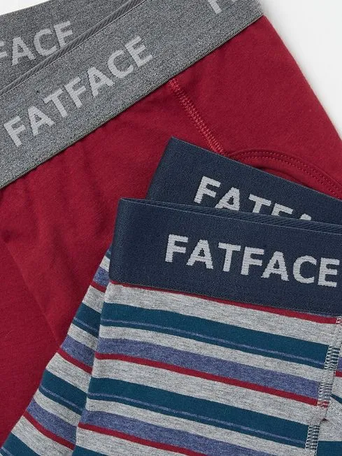 Men Fatface Underwear Red Milford Stripe Boxers 2 Pack Men Fatface Underwear Red Milford Stripe Boxers 2 Pack