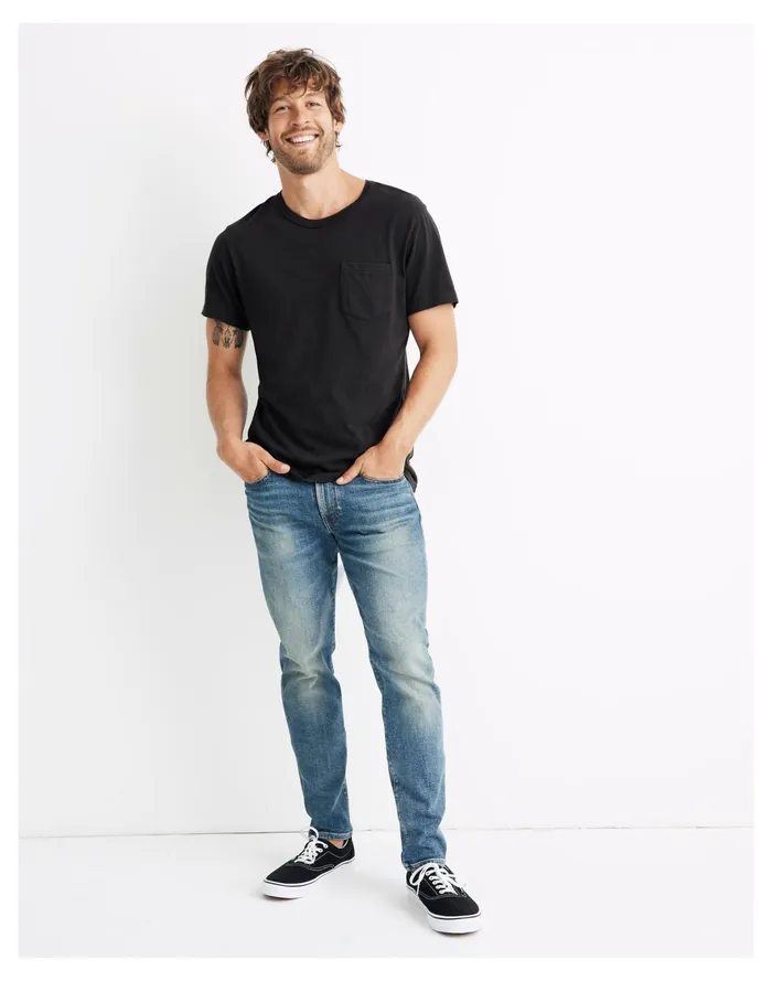 Men Garment Dyed Allday Crewneck Pocket Tee Black Coal Madewell Tees Men Garment Dyed Allday Crewneck Pocket Tee Black Coal Madewell Tees
