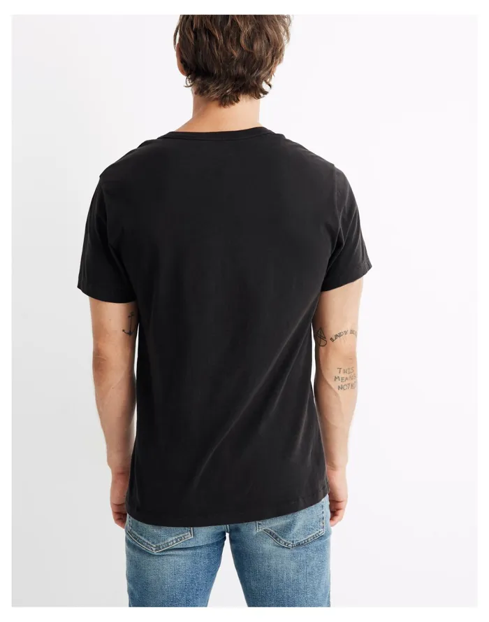 Men Garment Dyed Allday Crewneck Pocket Tee Black Coal Madewell Tees Men Garment Dyed Allday Crewneck Pocket Tee Black Coal Madewell Tees