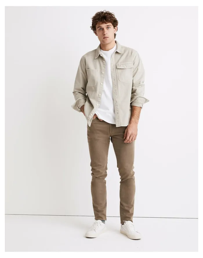 Men Garment Dyed Athletic Slim Jeans Olive Tree Madewell Jeans