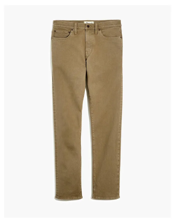 Men Garment Dyed Athletic Slim Jeans Olive Tree Madewell Jeans Men Garment Dyed Athletic Slim Jeans Olive Tree Madewell Jeans