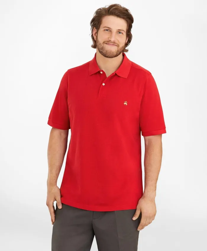 Men Golden Fleece Big and Tall Supima Polo Shirt Red Brooks Brothers Polo and Rugby Shirts