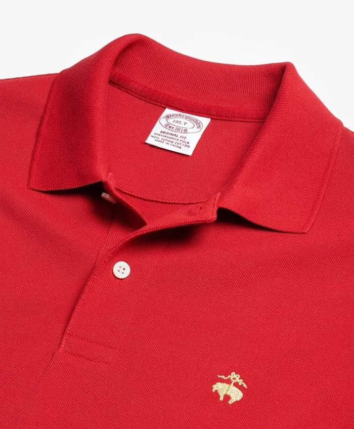 Men Golden Fleece Big and Tall Supima Polo Shirt Red Brooks Brothers Polo and Rugby Shirts