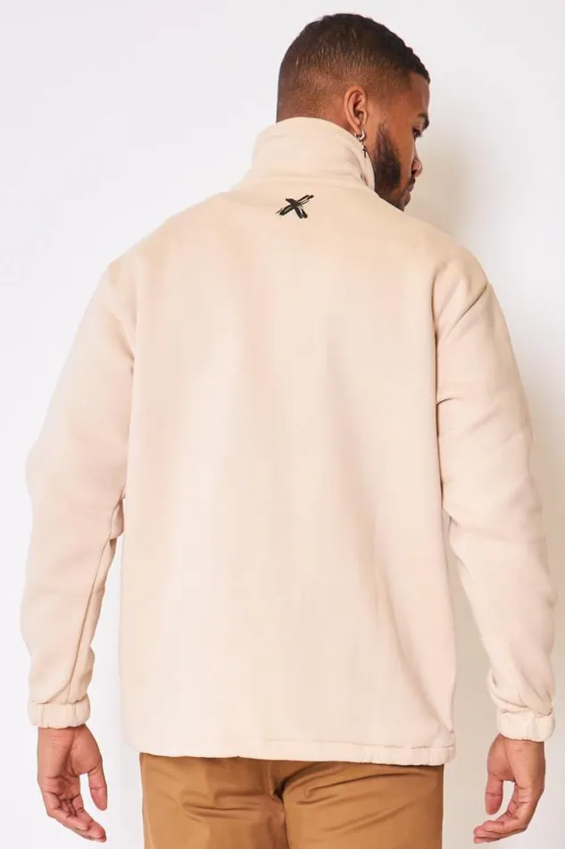 Men Half Zip Sweatshirt In Beige Beige Brentiny Paris Sweatshirts and Pullovers