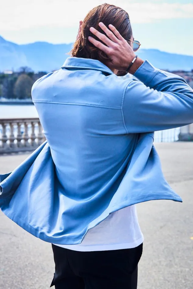 Men Heavyweight Shirt In Grey Grey Brentiny Paris Shirts