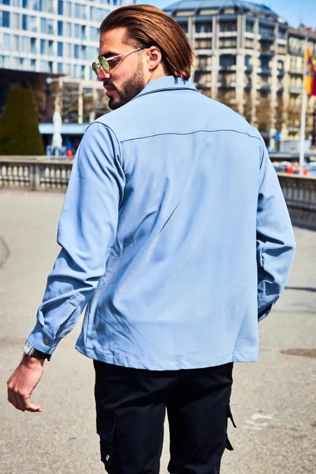Men Heavyweight Shirt In Grey Grey Brentiny Paris Shirts