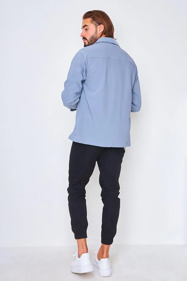 Men Heavyweight Shirt In Grey Grey Brentiny Paris Shirts