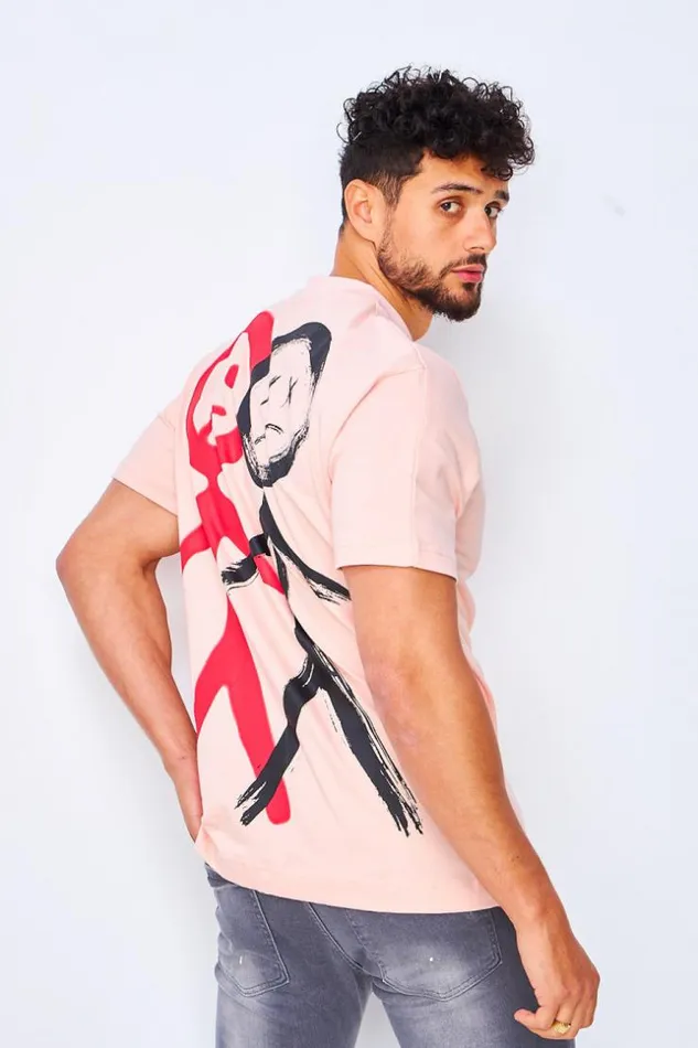 Men Hi I Don039t Care Thanks TShirt In Pink Pink Brentiny Paris TShirts