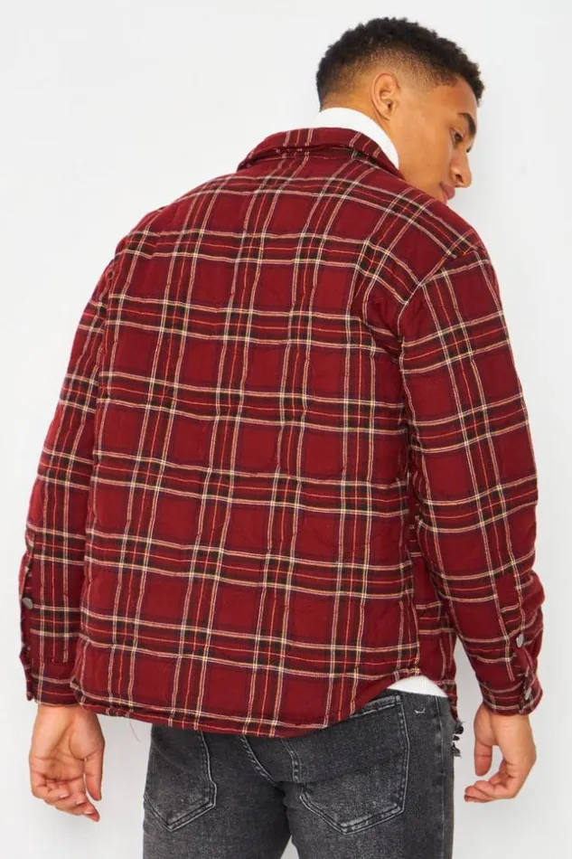 Men Jacket In Burgundy Check Red Brentiny Paris Jackets