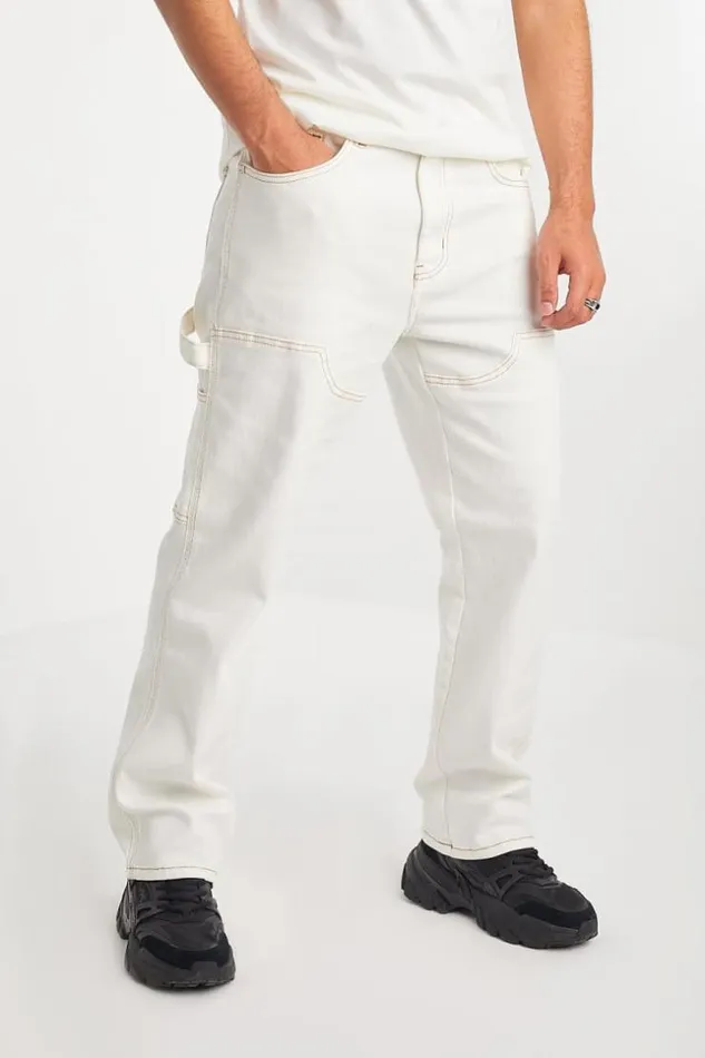 Men Jeans Coupe Droite cru Empicements Ecru Brentiny Paris Jeans