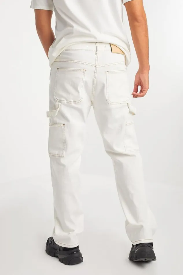 Men Jeans Coupe Droite cru Empicements Ecru Brentiny Paris Jeans