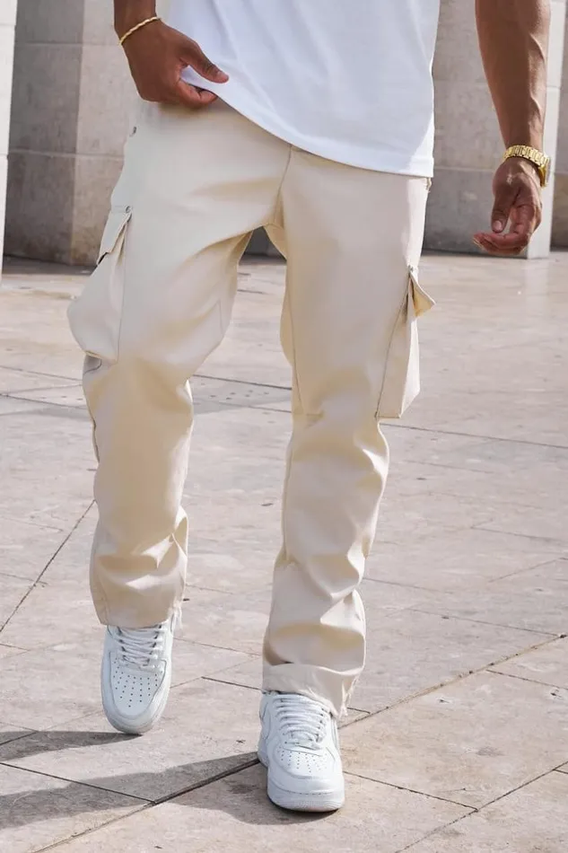 Men Jogger Pant Cargo Beige Beige Brentiny Paris Pants