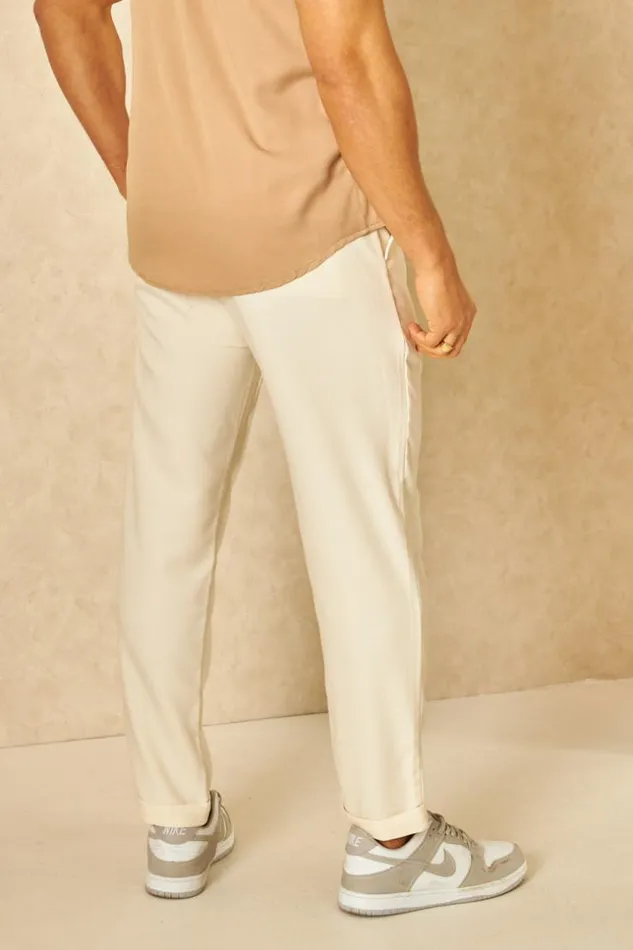 Men Joggerpant Satin Beige Beige Brentiny Paris Pants