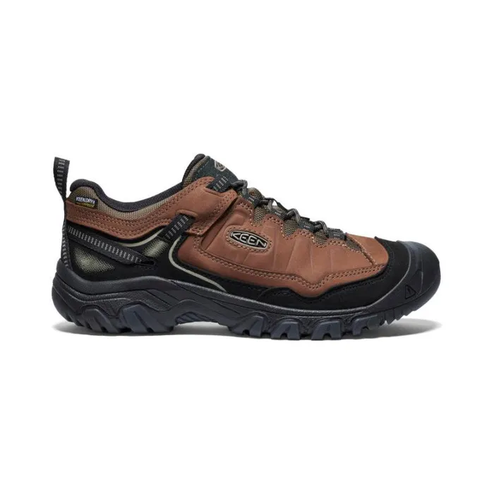 Men KEEN Shoes Targhee IV Waterproof BisonBlack Leather Hiking Shoe