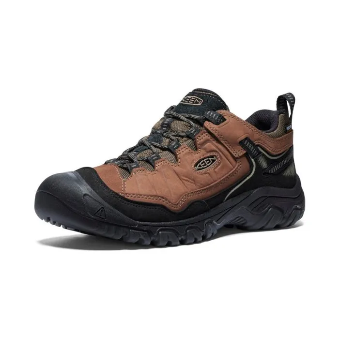 Men KEEN Shoes Targhee IV Waterproof BisonBlack Leather Hiking Shoe Men KEEN Shoes Targhee IV Waterproof BisonBlack Leather Hiking Shoe