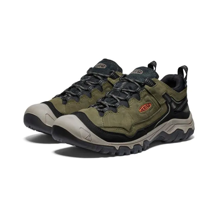 Men KEEN Shoes Targhee IV Waterproof Dark OliveGold Flame Leather Hiking Shoe Men KEEN Shoes Targhee IV Waterproof Dark OliveGold Flame Leather Hiking Shoe