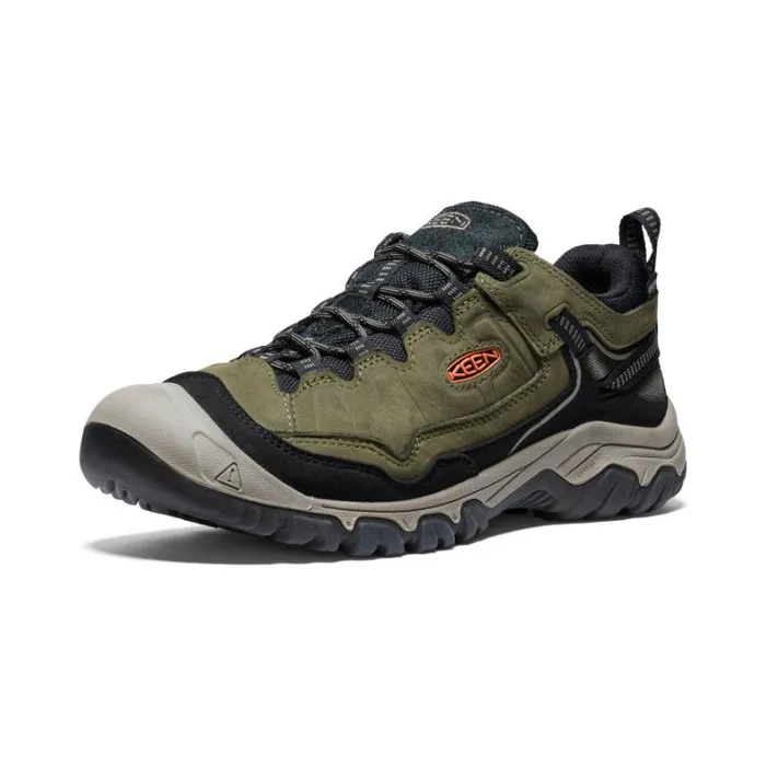 Men KEEN Shoes Targhee IV Waterproof Dark OliveGold Flame Leather Hiking Shoe Men KEEN Shoes Targhee IV Waterproof Dark OliveGold Flame Leather Hiking Shoe