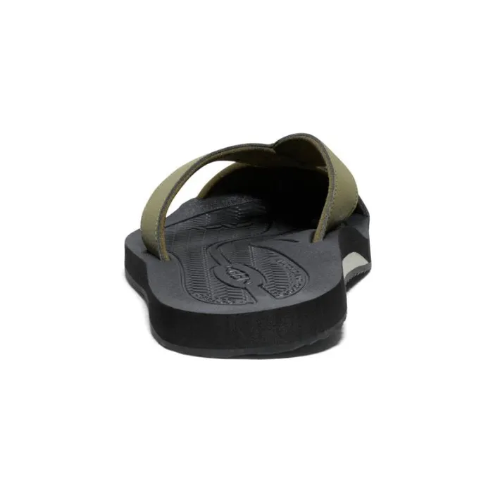 Men KEEN SlipOns Barbados Martini OliveBlack Leather FlipFlop Men KEEN SlipOns Barbados Martini OliveBlack Leather FlipFlop