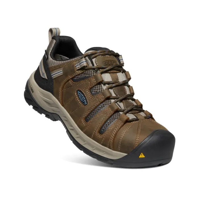 Men KEEN Work Boots and Shoes Flint II Waterproof Steel Toe Cascade BrownOrion Blue Men KEEN Work Boots and Shoes Flint II Waterproof Steel Toe Cascade BrownOrion Blue